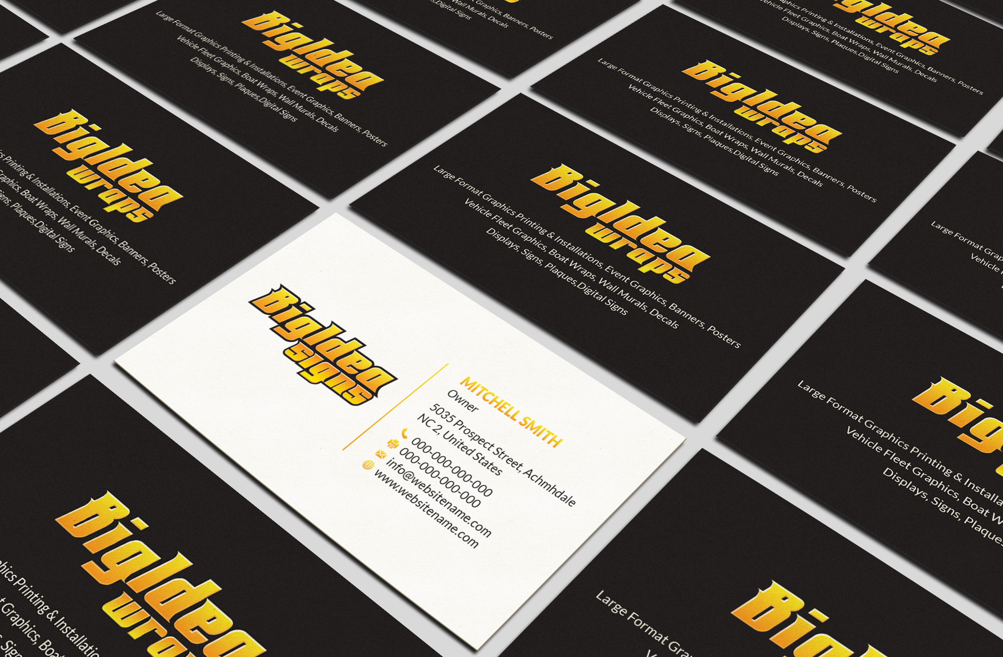 Business Card Design by T.R for Bigidea Wraps Inc | Design #23412157