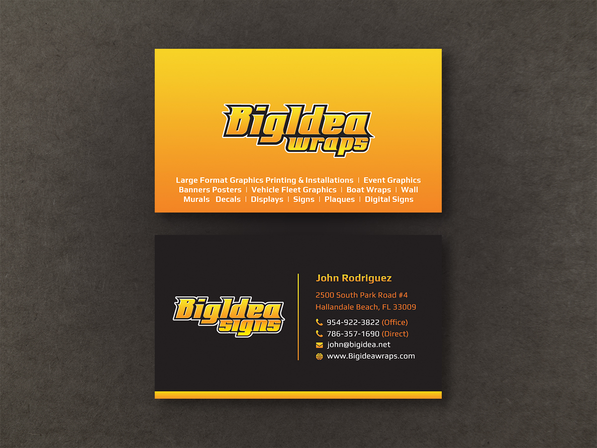 Business Card Design by Moumita_ for Bigidea Wraps Inc | Design #23411799