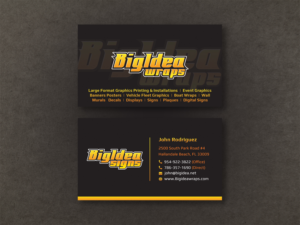 Business Card Design by Moumita_ for Bigidea Wraps Inc | Design: #23411814
