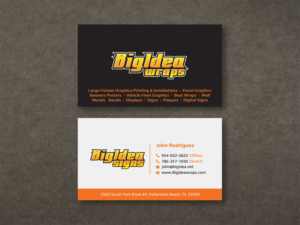 Business Card Design by Moumita_ for Bigidea Wraps Inc | Design: #23411816