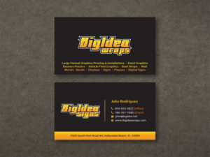 Business Card Design by Moumita_ for Bigidea Wraps Inc | Design: #23411817