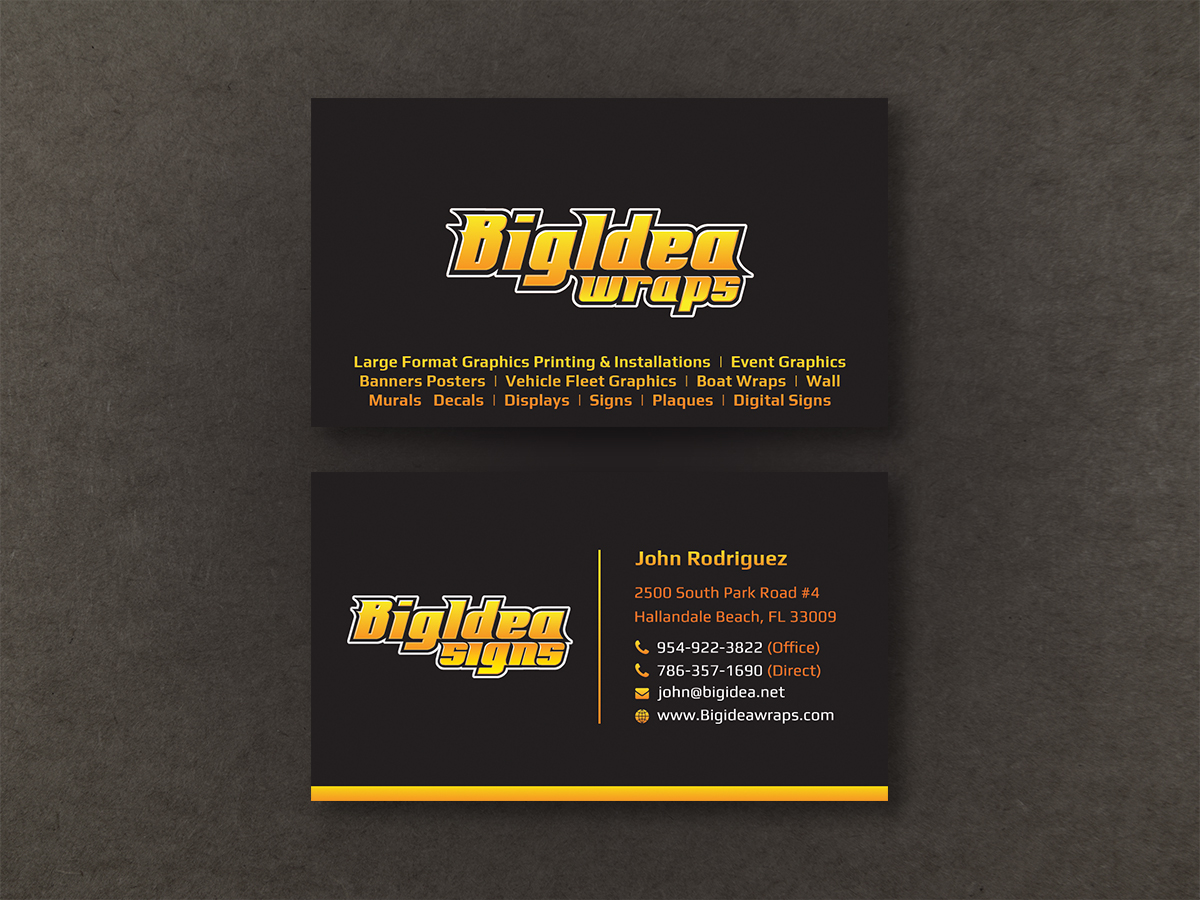 Business Card Design by Moumita_ for Bigidea Wraps Inc | Design #23411818