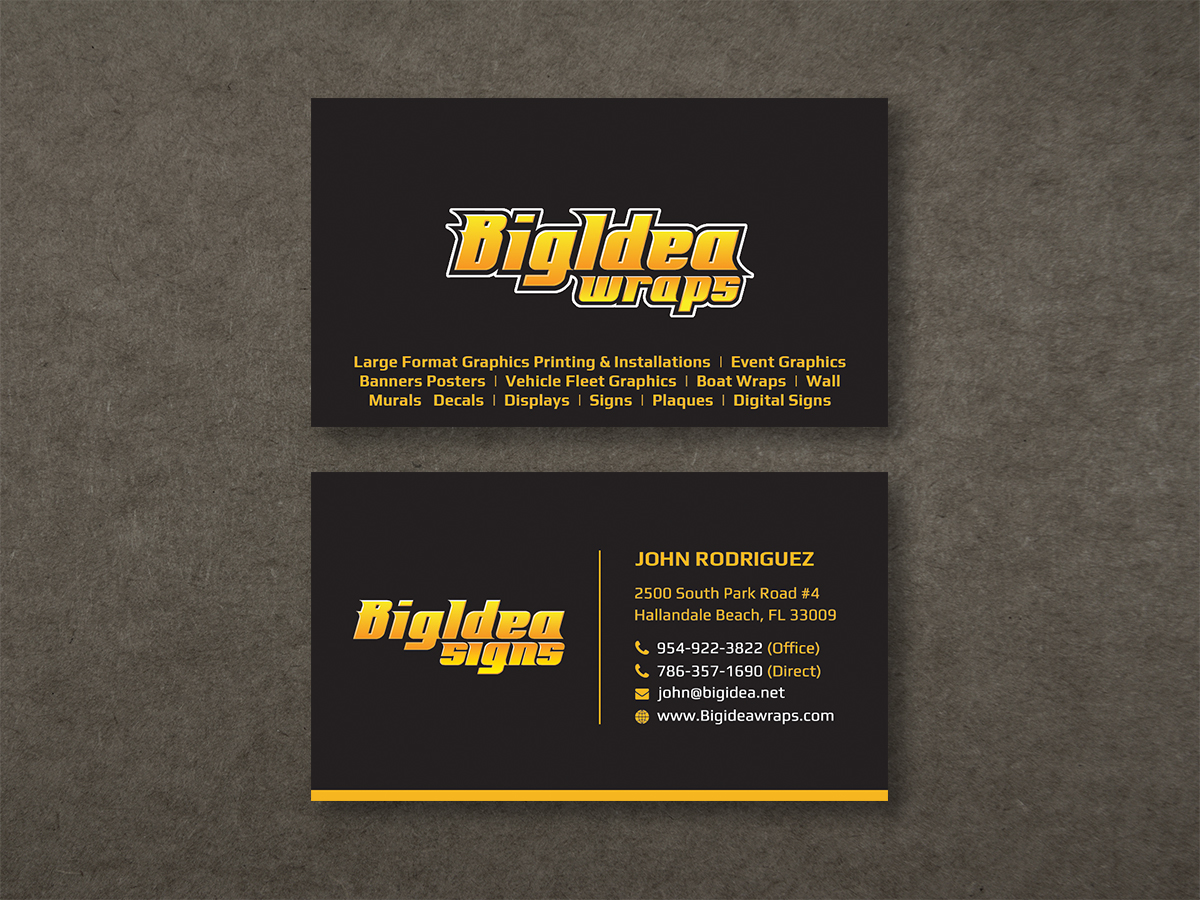 Business Card Design by Moumita_ for Bigidea Wraps Inc | Design #23411942