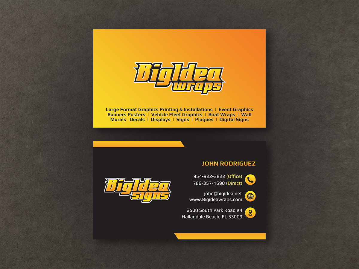 Design de Carte de Visite par Moumita_ pour Bigidea Wraps Inc | Design #23412708