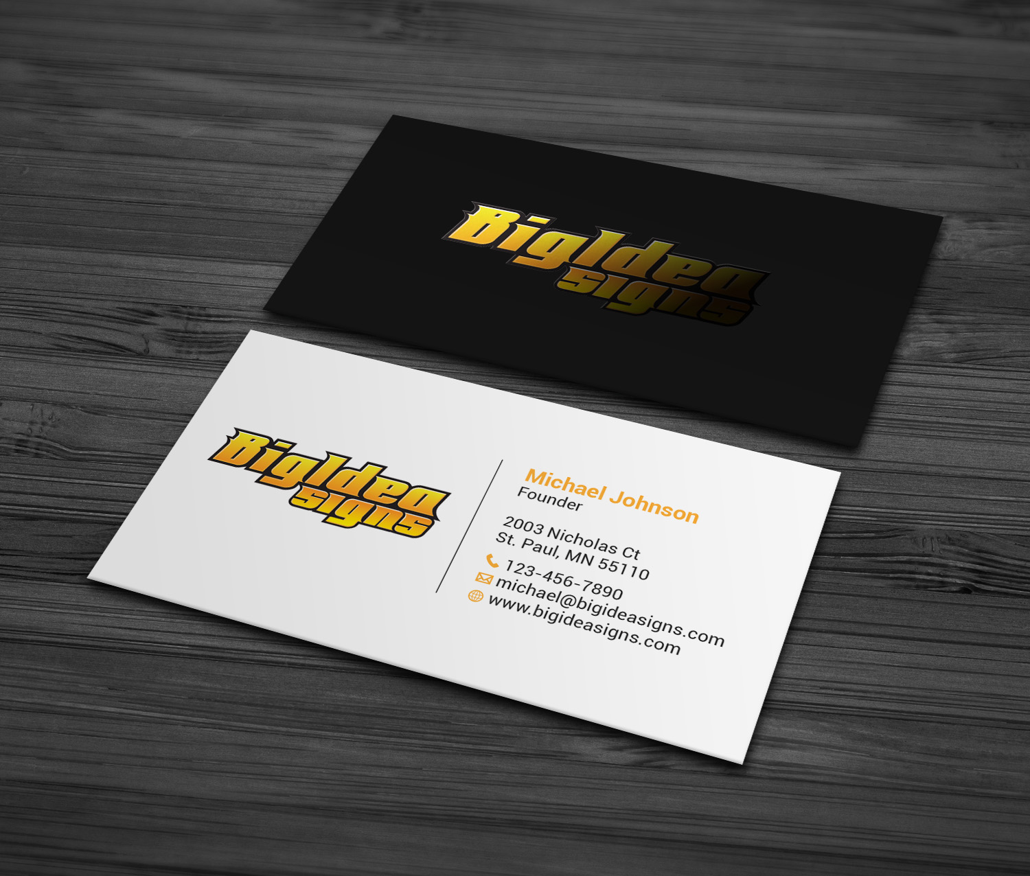 Business Card Design by MDesign for Bigidea Wraps Inc | Design #23385844