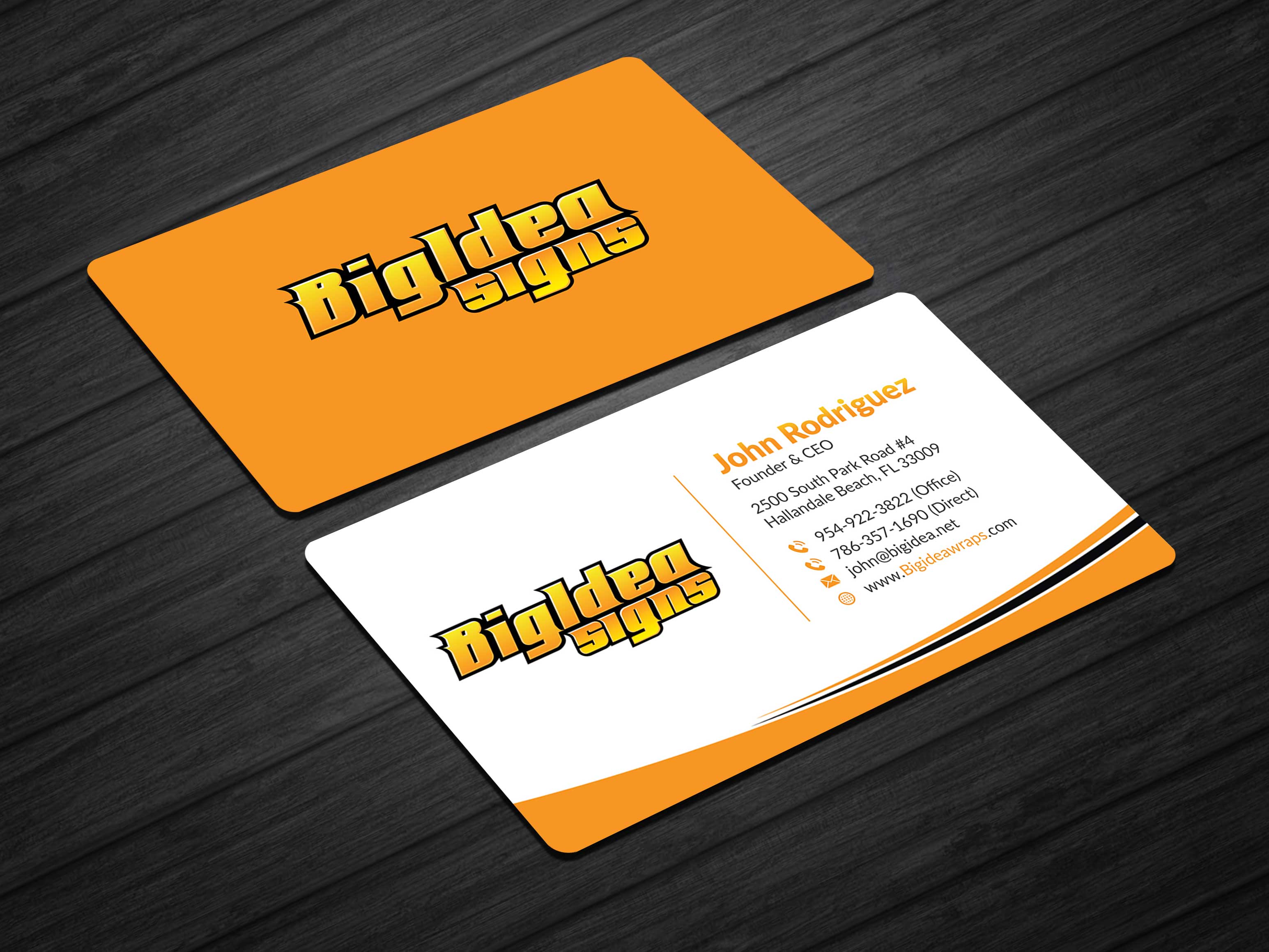 Business Card Design by Musa. A for Bigidea Wraps Inc | Design #23400444