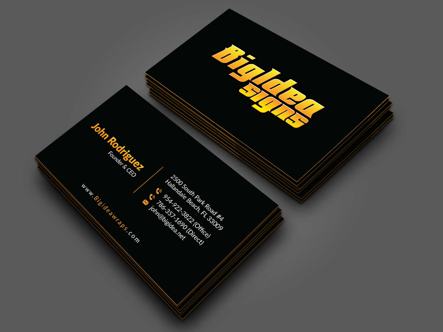 Business Card Design by Musa. A for Bigidea Wraps Inc | Design #23400445