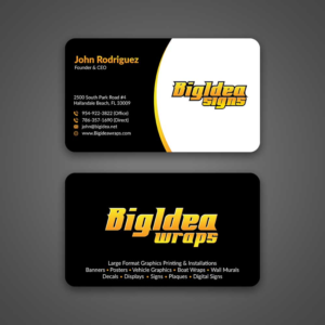 Business Card Design by Musa. A for Bigidea Wraps Inc | Design: #23404086
