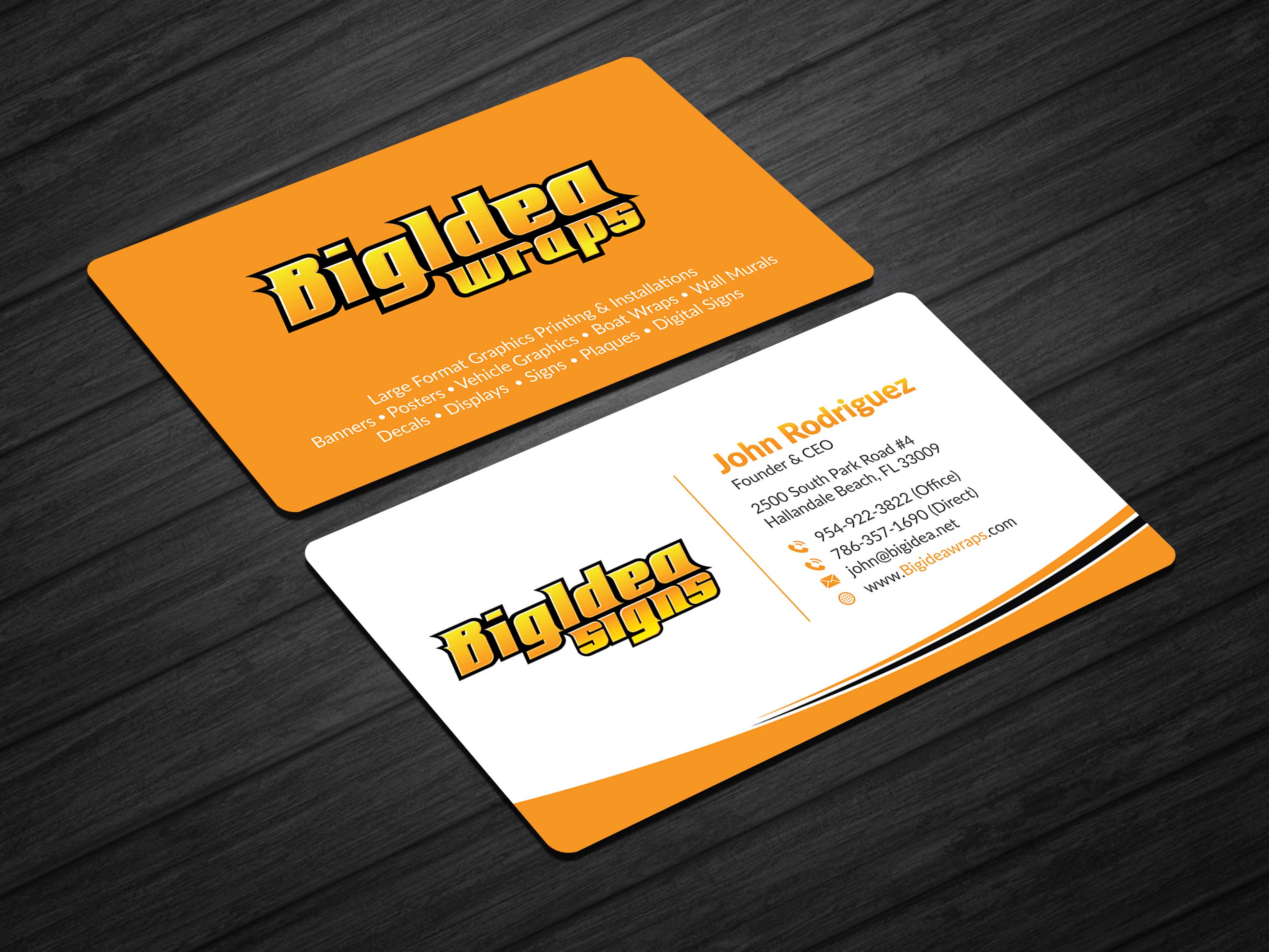 Business Card Design by Musa. A for Bigidea Wraps Inc | Design #23404087