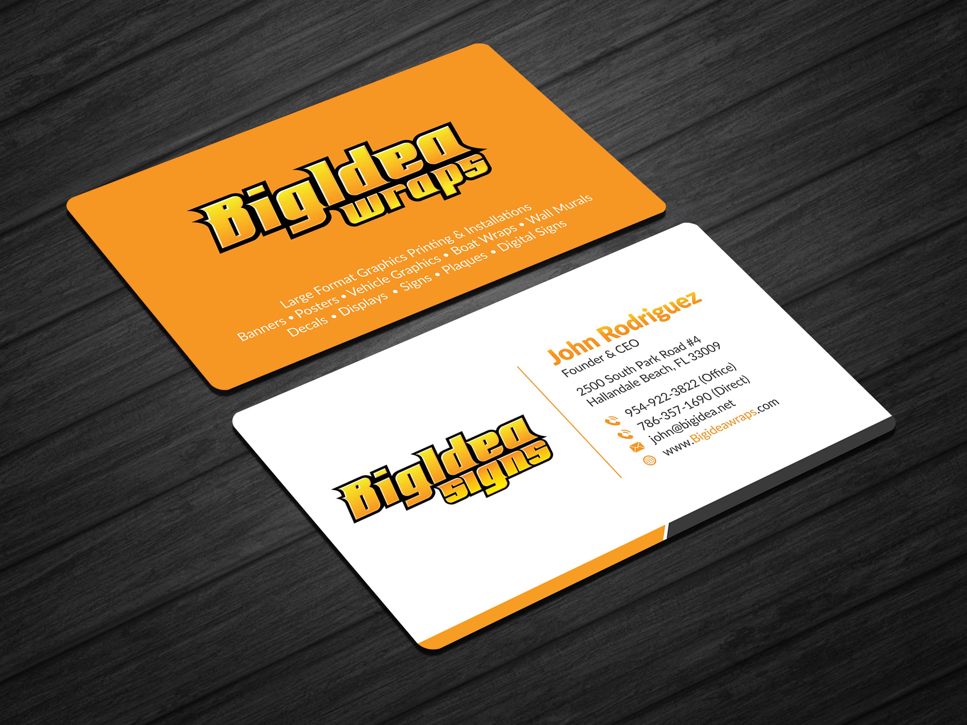 Business Card Design by Musa. A for Bigidea Wraps Inc | Design #23404088