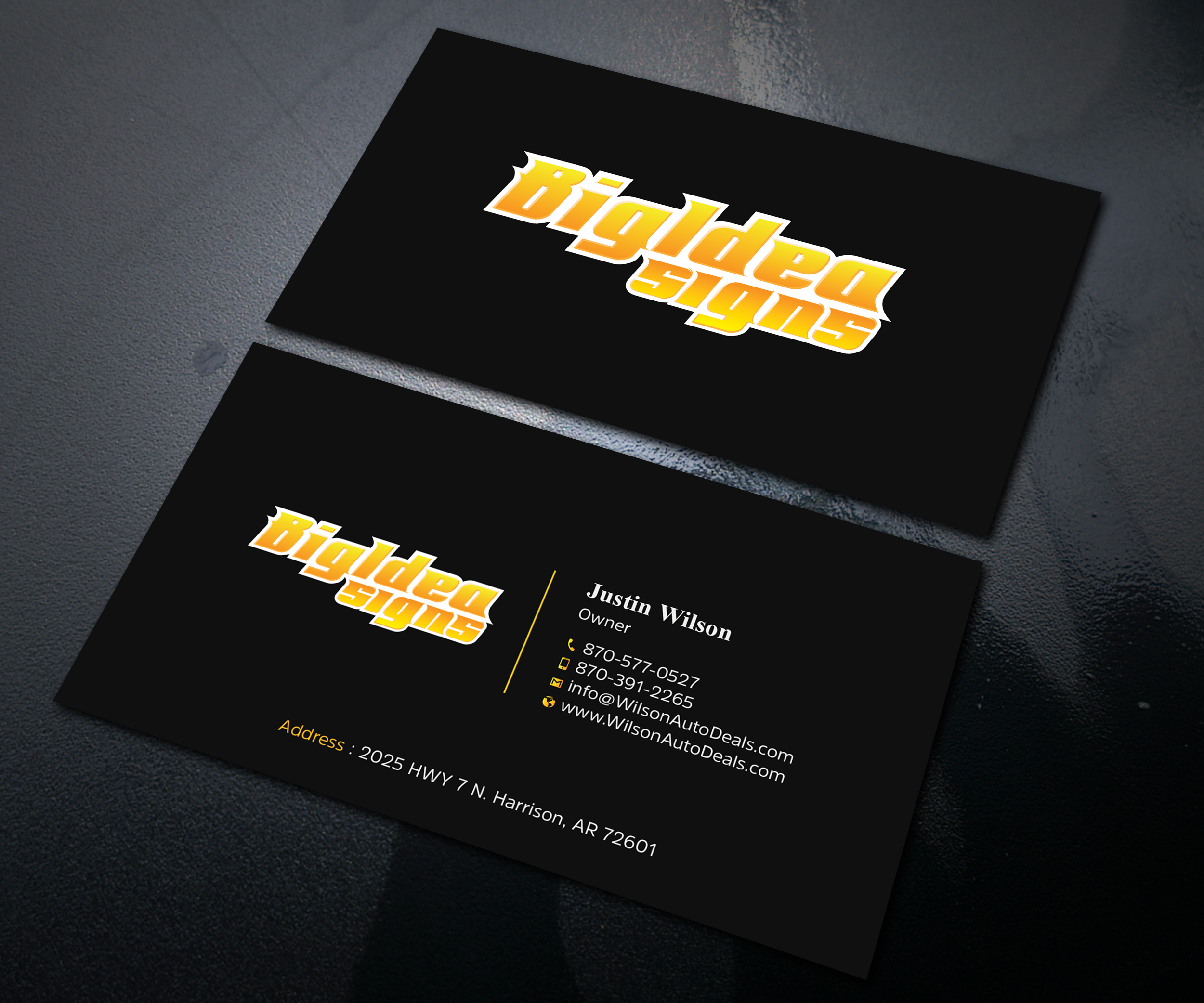 Business Card Design by Uttom 2 for Bigidea Wraps Inc | Design #23384451