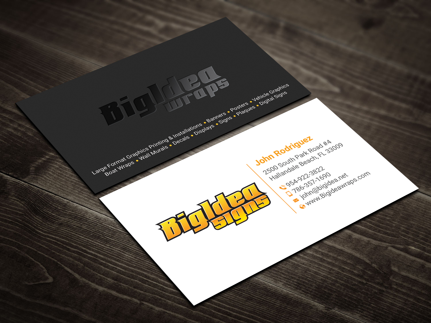 Business Card Design by DesignShout for Bigidea Wraps Inc | Design #23404561