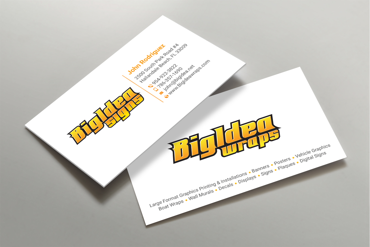 Business Card Design by DesignShout for Bigidea Wraps Inc | Design #23404562