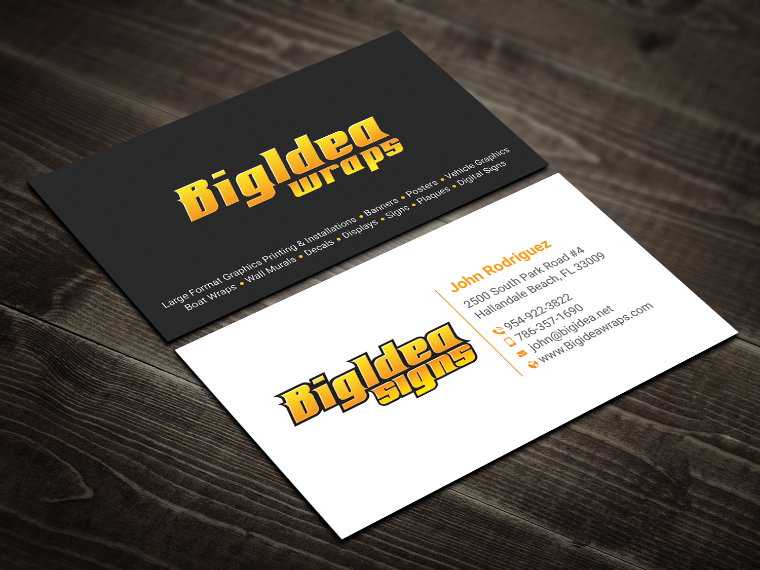 Business Card Design by DesignShout for Bigidea Wraps Inc | Design #23404563