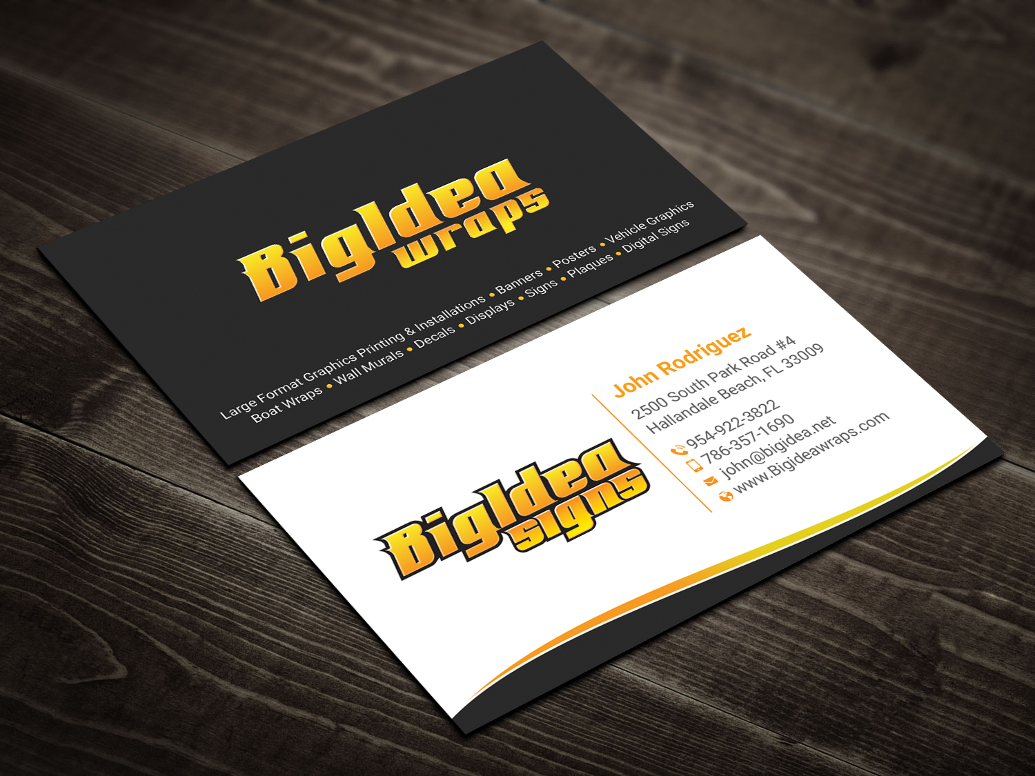 Business Card Design by DesignShout for Bigidea Wraps Inc | Design #23404616
