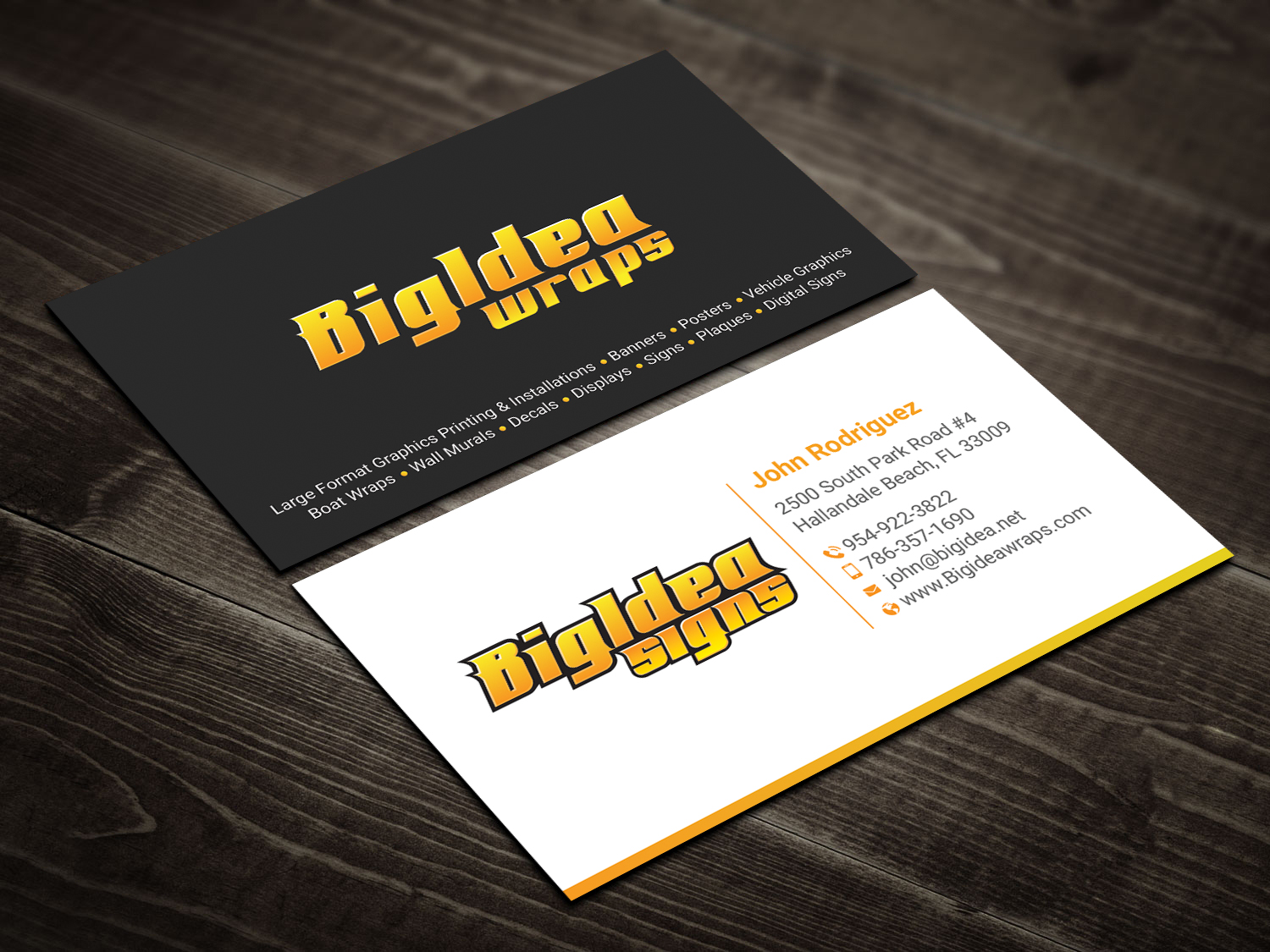 Business Card Design by DesignShout for Bigidea Wraps Inc | Design #23404617