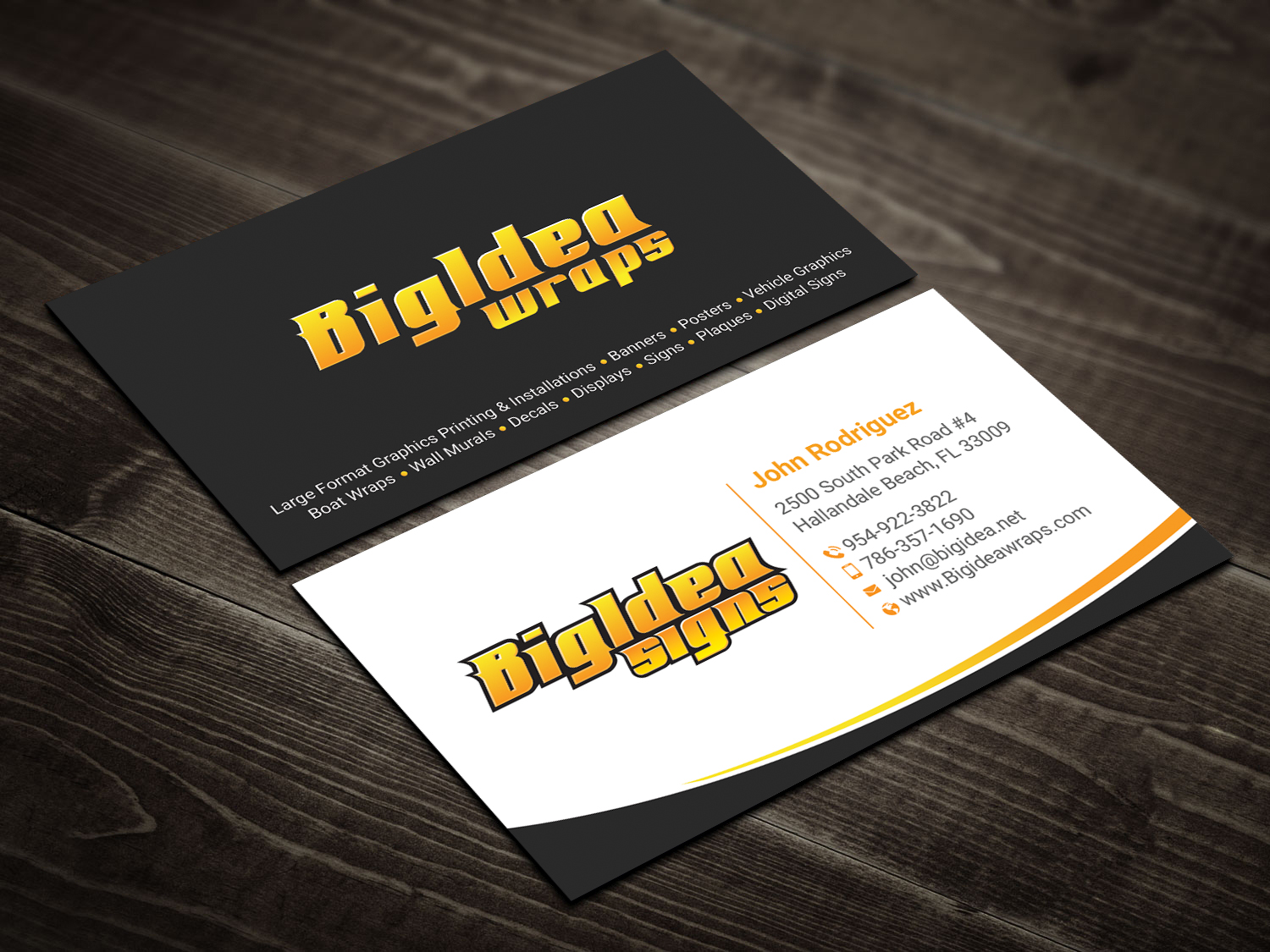 Business Card Design by DesignShout for Bigidea Wraps Inc | Design #23404618