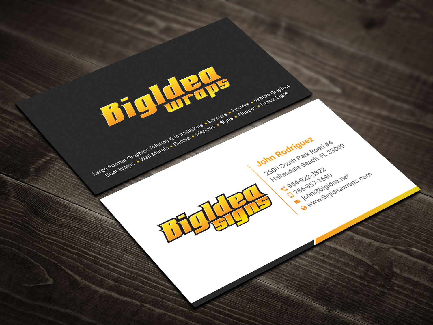 Business Card Design by DesignShout for Bigidea Wraps Inc | Design #23404619