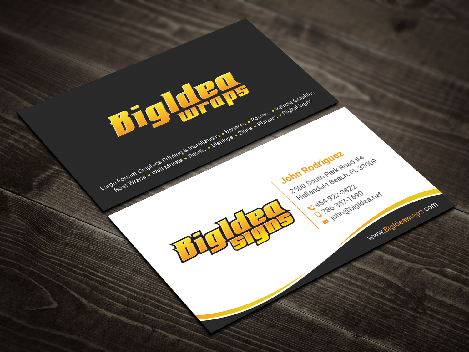 Business Card Design by DesignShout for Bigidea Wraps Inc | Design #23404834