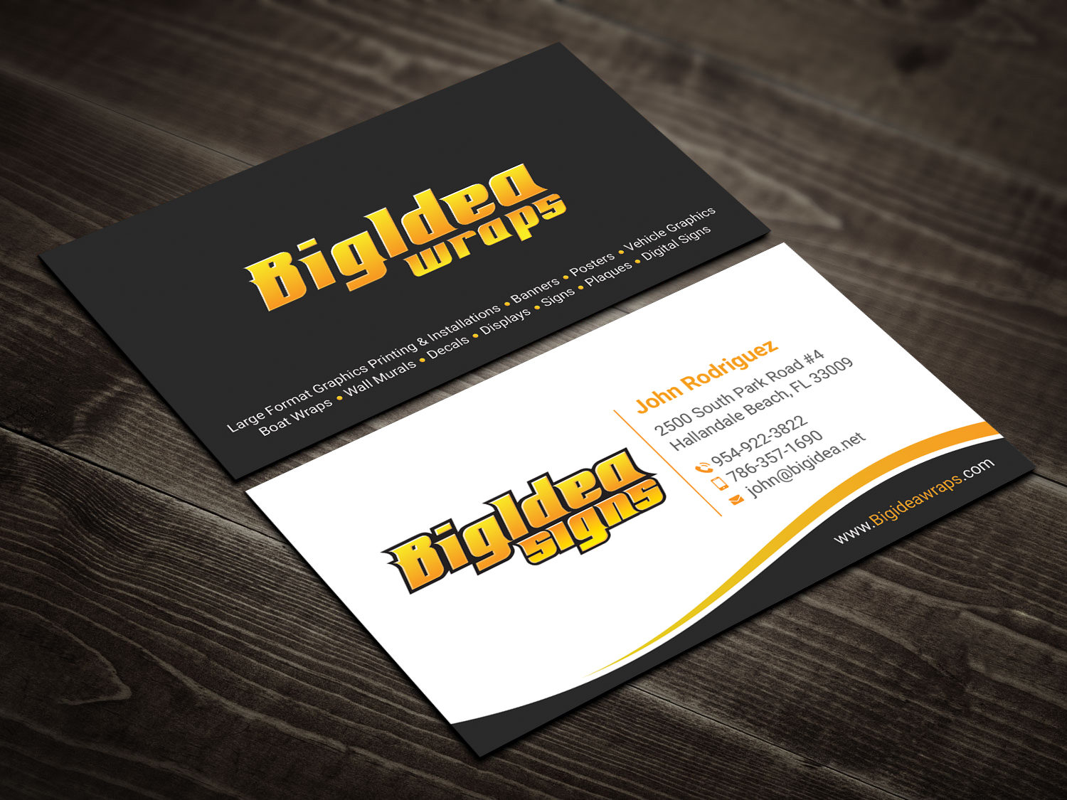 Business Card Design by DesignShout for Bigidea Wraps Inc | Design #23404836