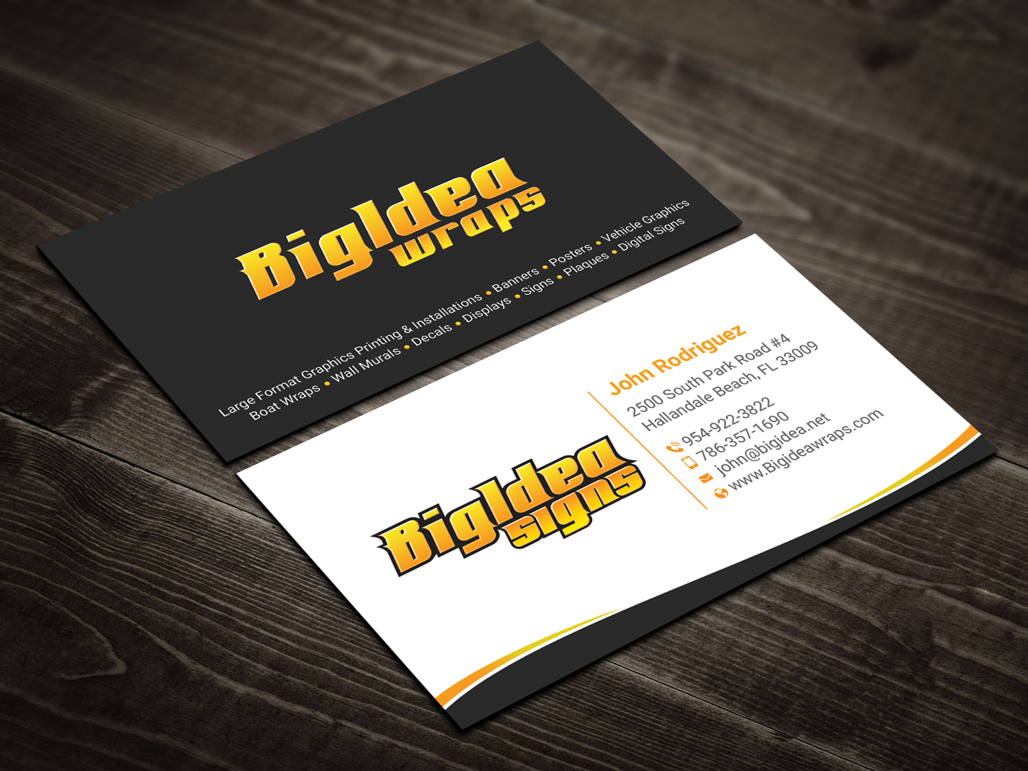 Business Card Design by DesignShout for Bigidea Wraps Inc | Design #23404837