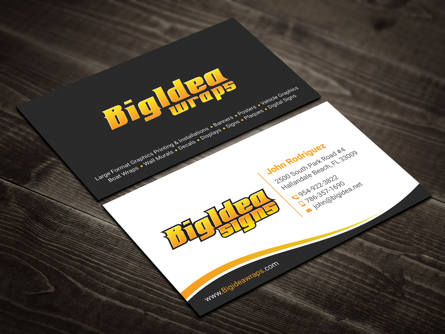 Business Card Design by DesignShout for Bigidea Wraps Inc | Design #23404903