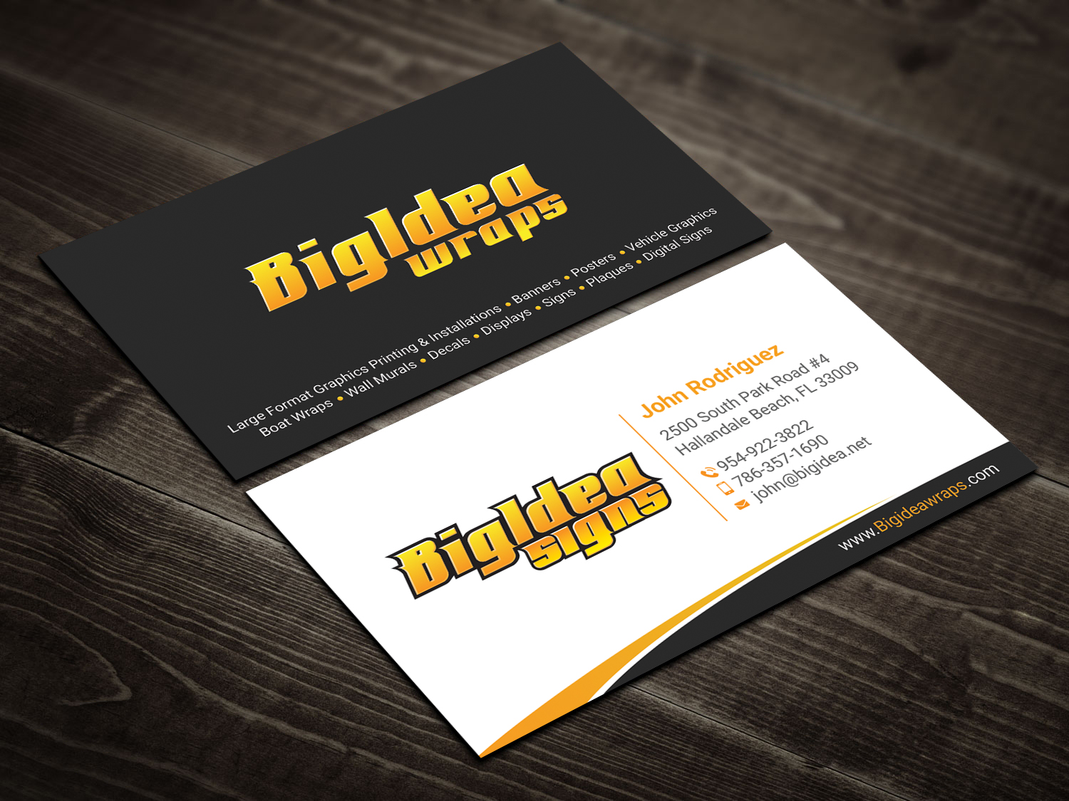 Business Card Design by DesignShout for Bigidea Wraps Inc | Design #23404904