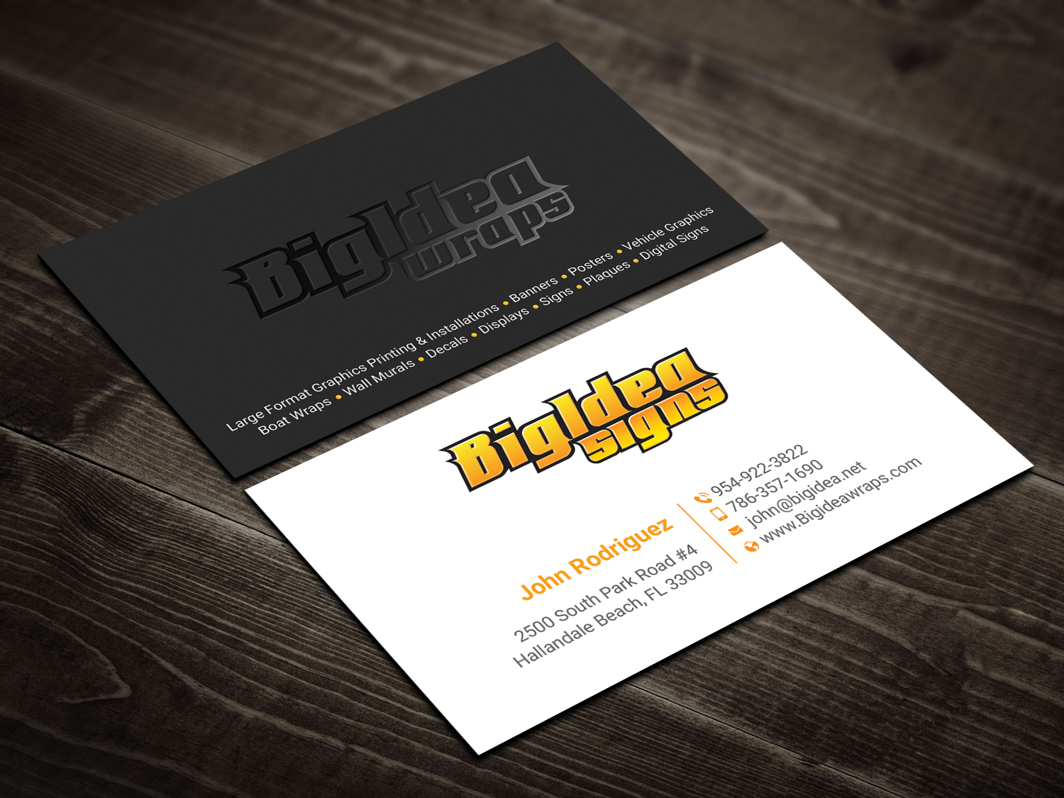 Business Card Design by DesignShout for Bigidea Wraps Inc | Design #23404987