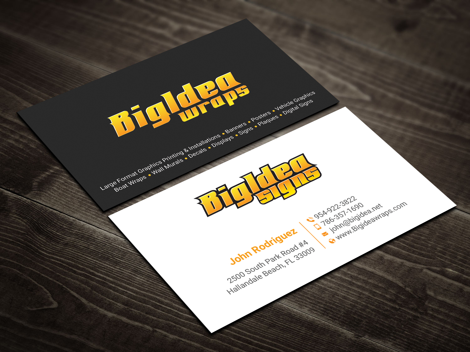 Business Card Design by DesignShout for Bigidea Wraps Inc | Design #23404988