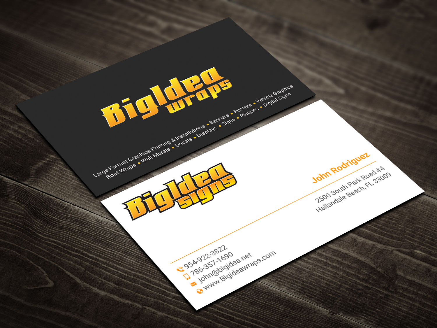 Business Card Design by DesignShout for Bigidea Wraps Inc | Design #23405092