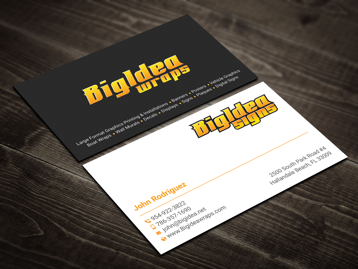 Business Card Design by DesignShout for Bigidea Wraps Inc | Design #23405093