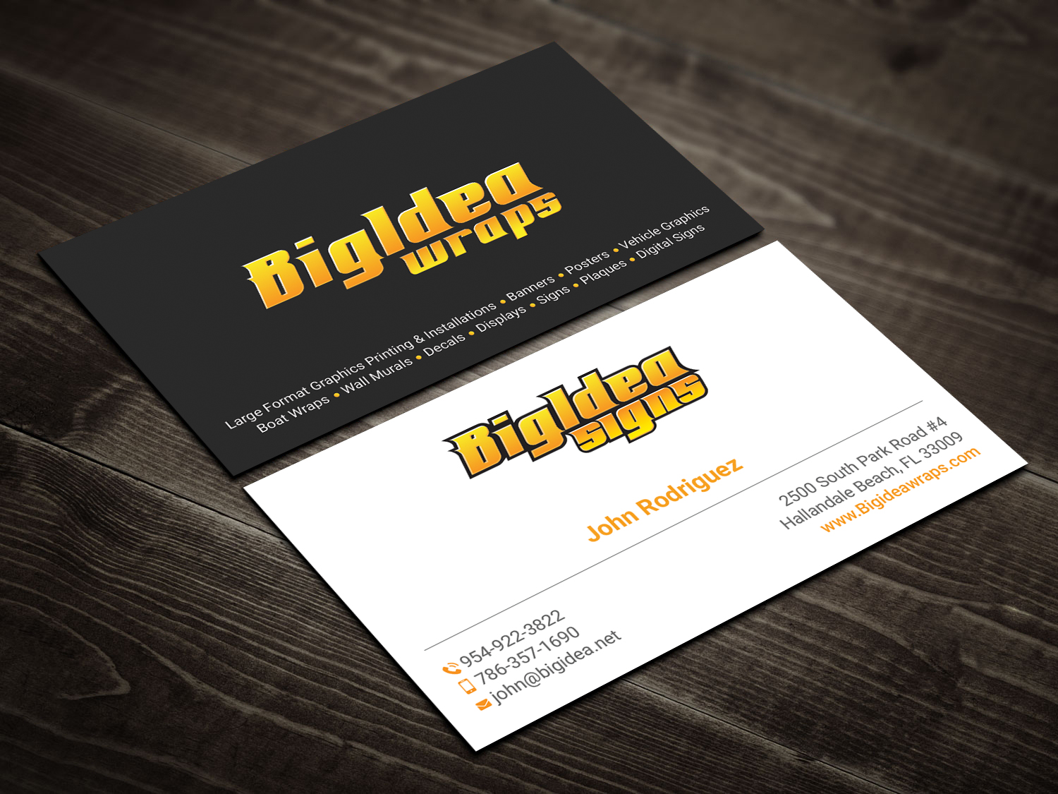 Business Card Design by DesignShout for Bigidea Wraps Inc | Design #23405094