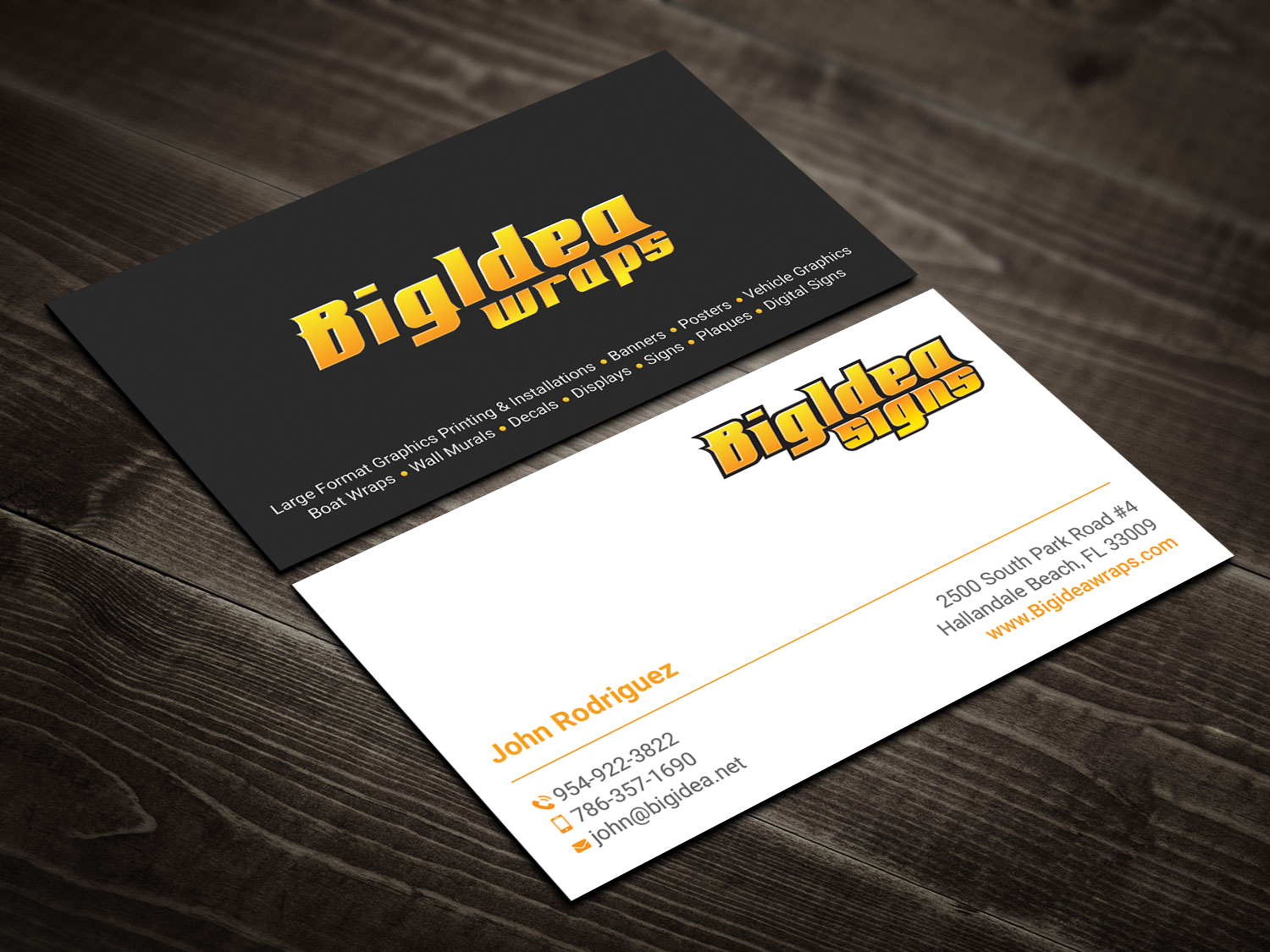 Business Card Design by DesignShout for Bigidea Wraps Inc | Design #23405096