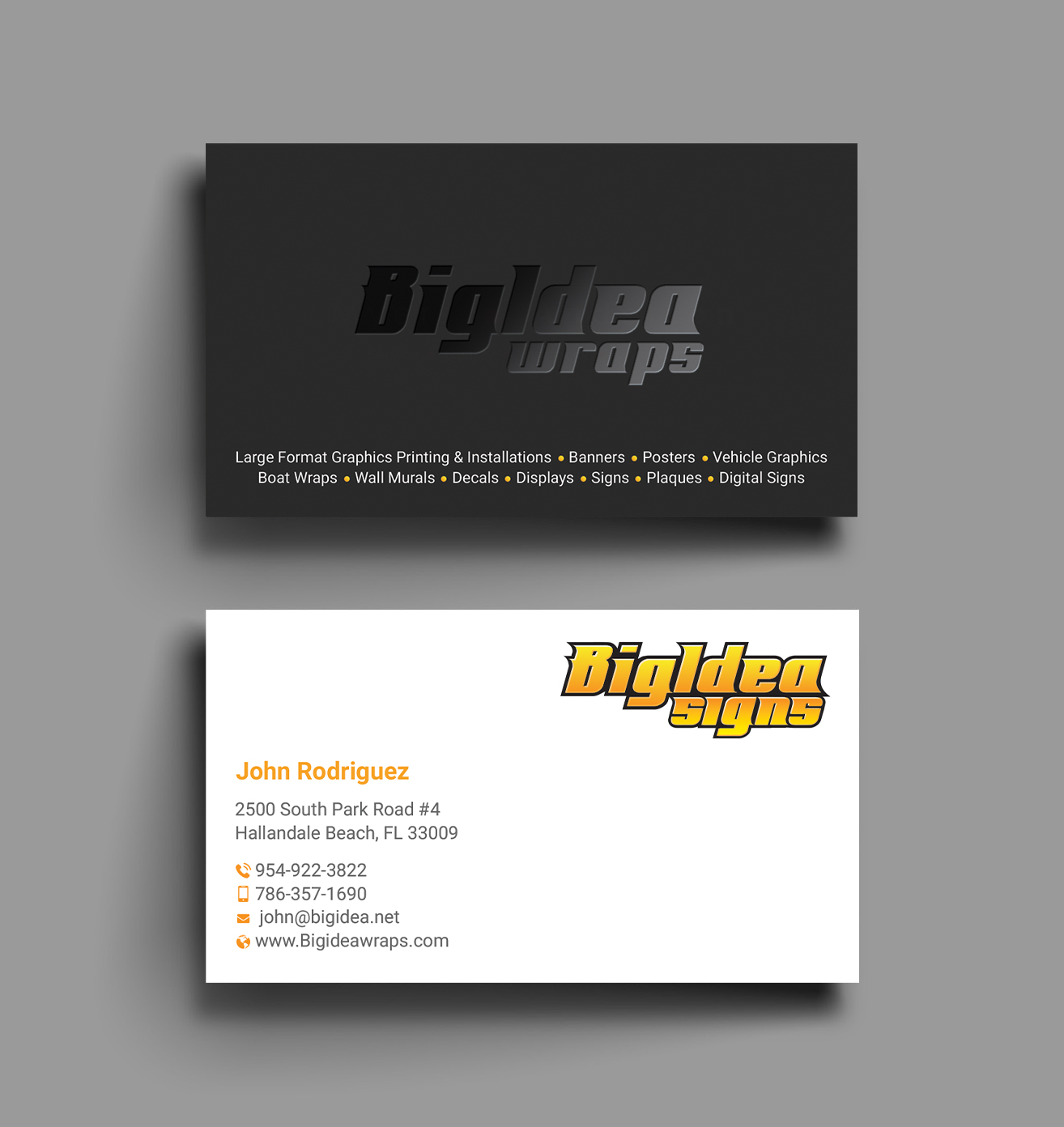 Business Card Design by DesignShout for Bigidea Wraps Inc | Design #23405321
