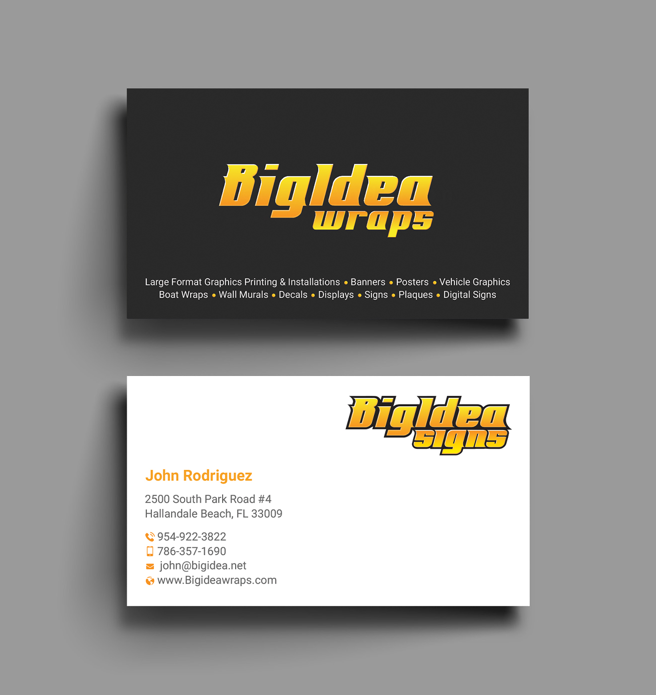 Business Card Design by DesignShout for Bigidea Wraps Inc | Design #23405322