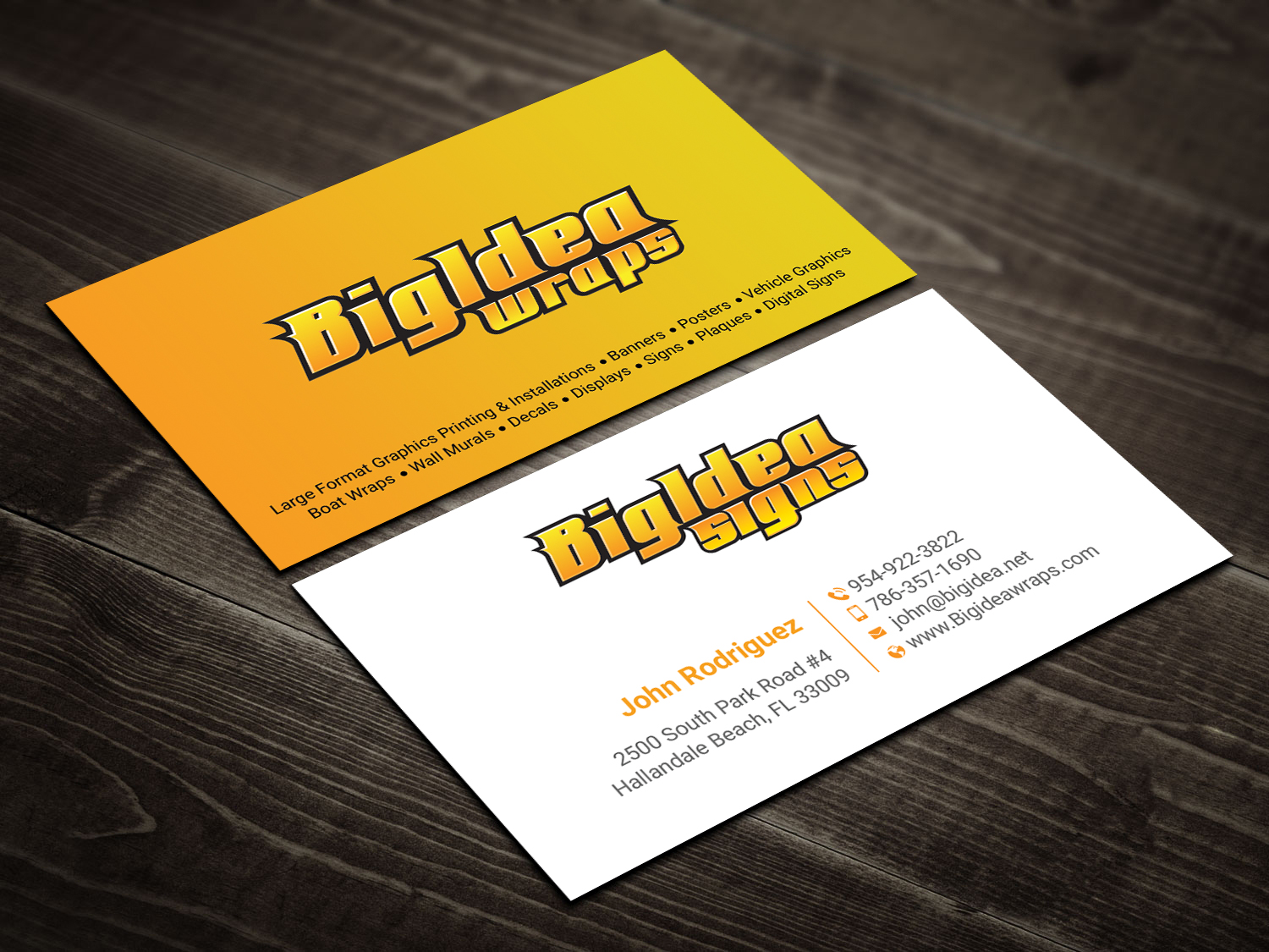 Business Card Design by DesignShout for Bigidea Wraps Inc | Design #23405363