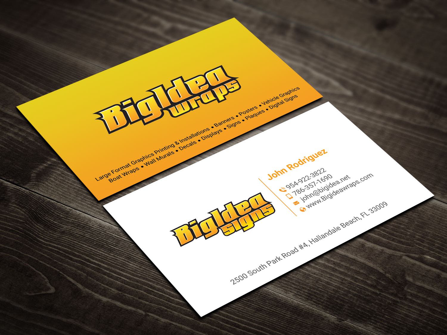 Business Card Design by DesignShout for Bigidea Wraps Inc | Design #23405463