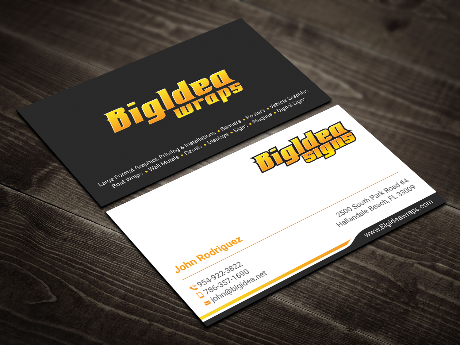 Business Card Design by DesignShout for Bigidea Wraps Inc | Design #23405552