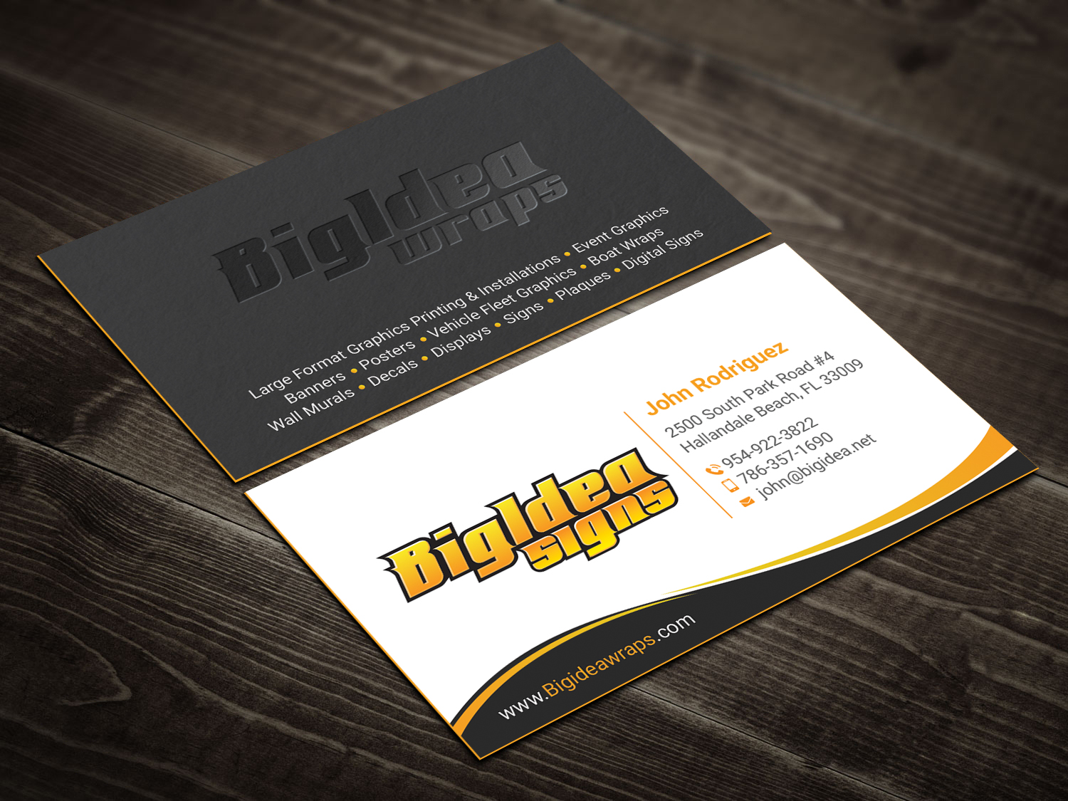 Business Card Design by DesignShout for Bigidea Wraps Inc | Design #23415530