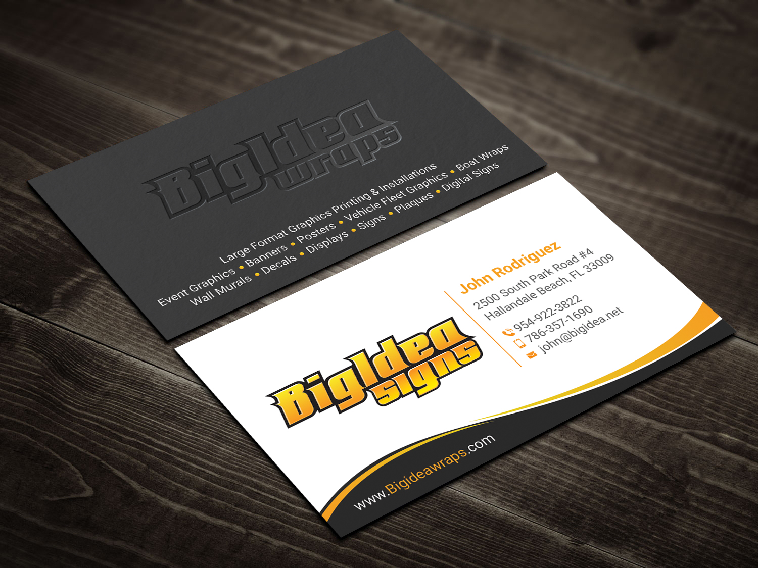 Business Card Design by DesignShout for Bigidea Wraps Inc | Design #23415603