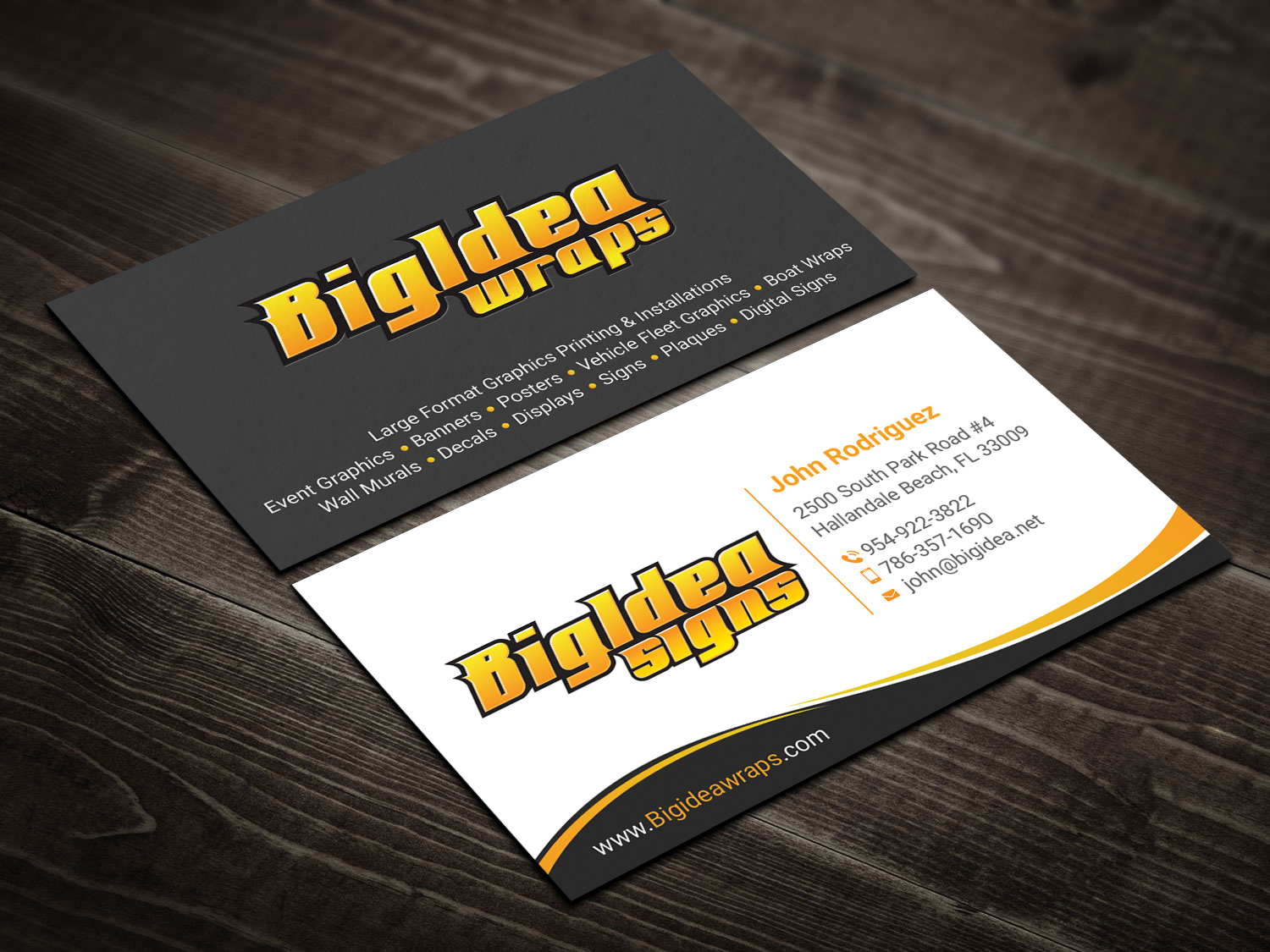 Visitenkarten-Design von DesignShout für Bigidea Wraps Inc | Design #23416757