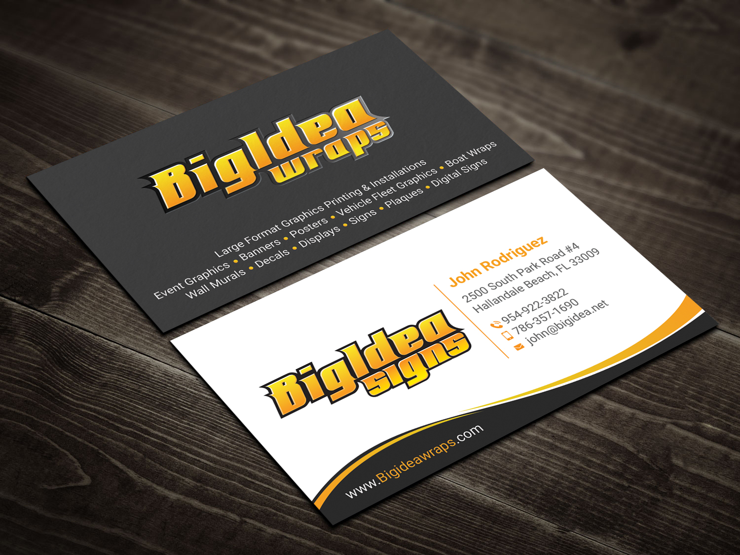 Business Card Design by DesignShout for Bigidea Wraps Inc | Design #23416772