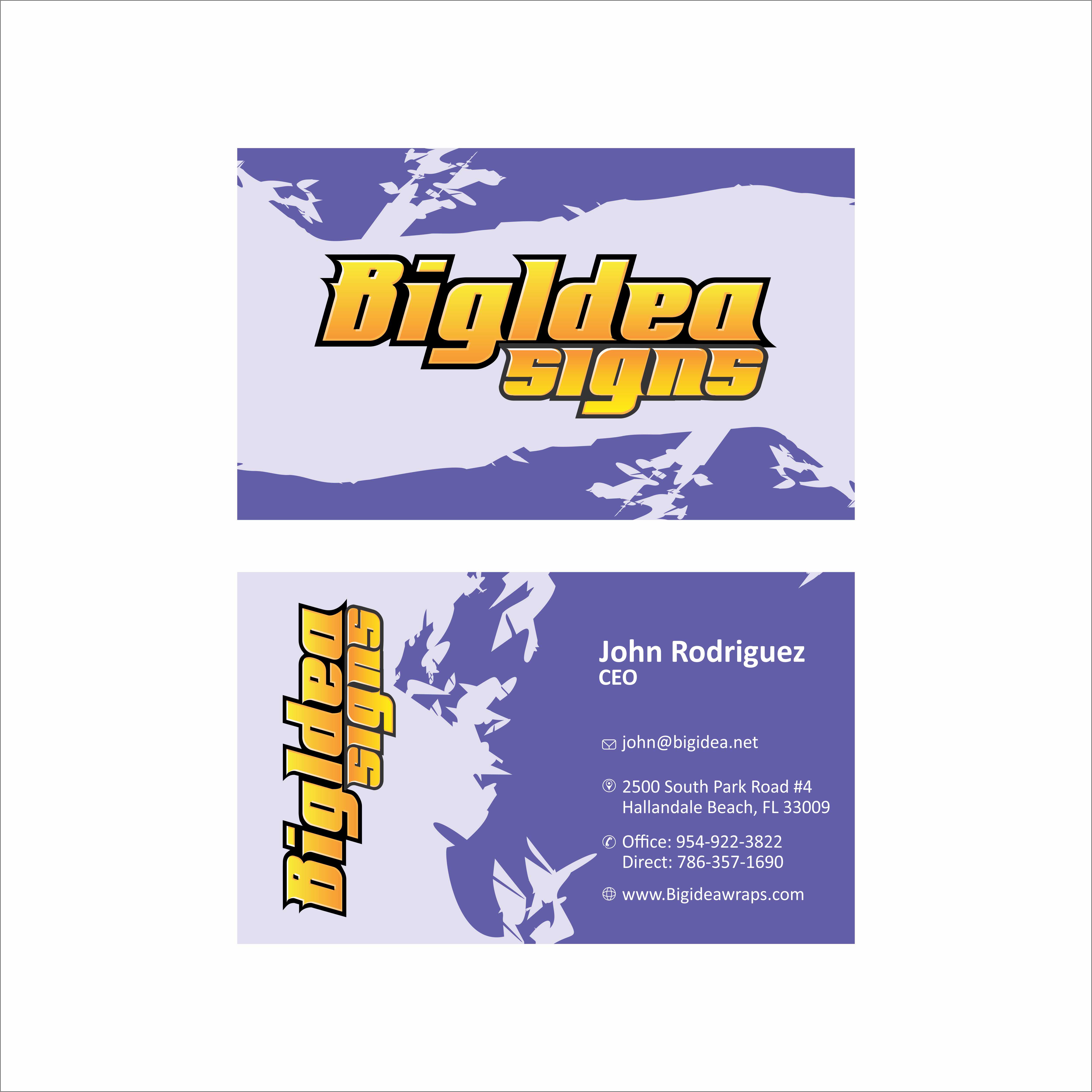Business Card Design by Amit 61 for Bigidea Wraps Inc | Design #23401723