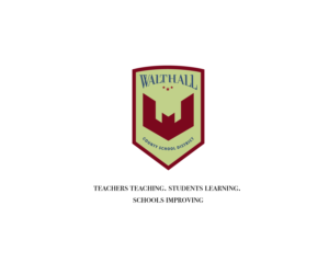 "Walthall County School District" and our motto, "Teachers teaching. Students learning. Schools improving." | Diseño de Logo por Ng V Duc