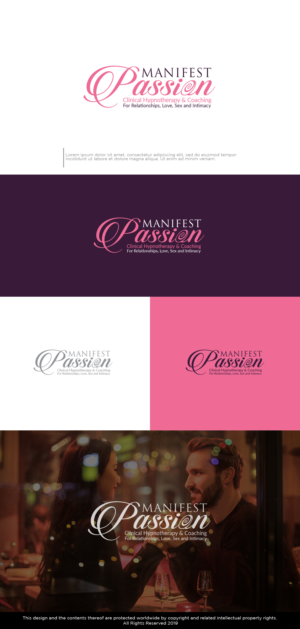 Manifest Passion {subtext} Clinical Hypnotherapy & Coaching For Relationships, Love, Sex and Intimacy | Logo Design by Kim Ji