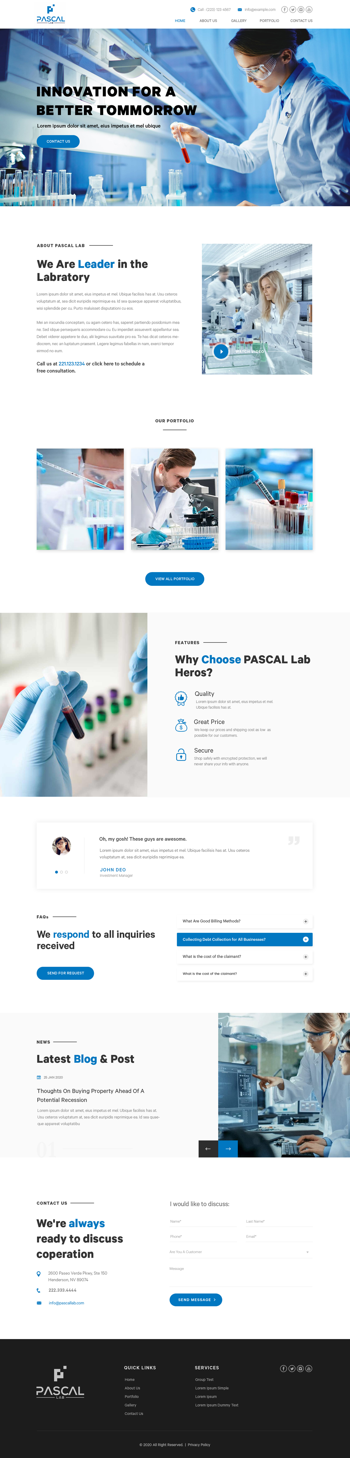 Design Wordpress par Vikram M pour PASCAL Lab | Design #23448646