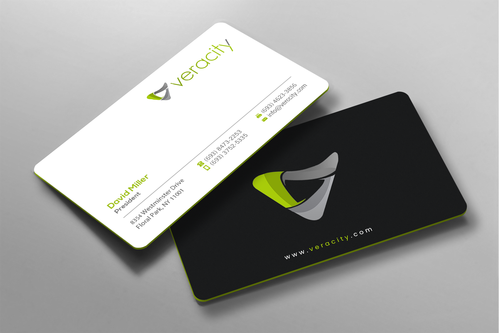 Business Card Design by Brand aid for veracity | Design #23420400