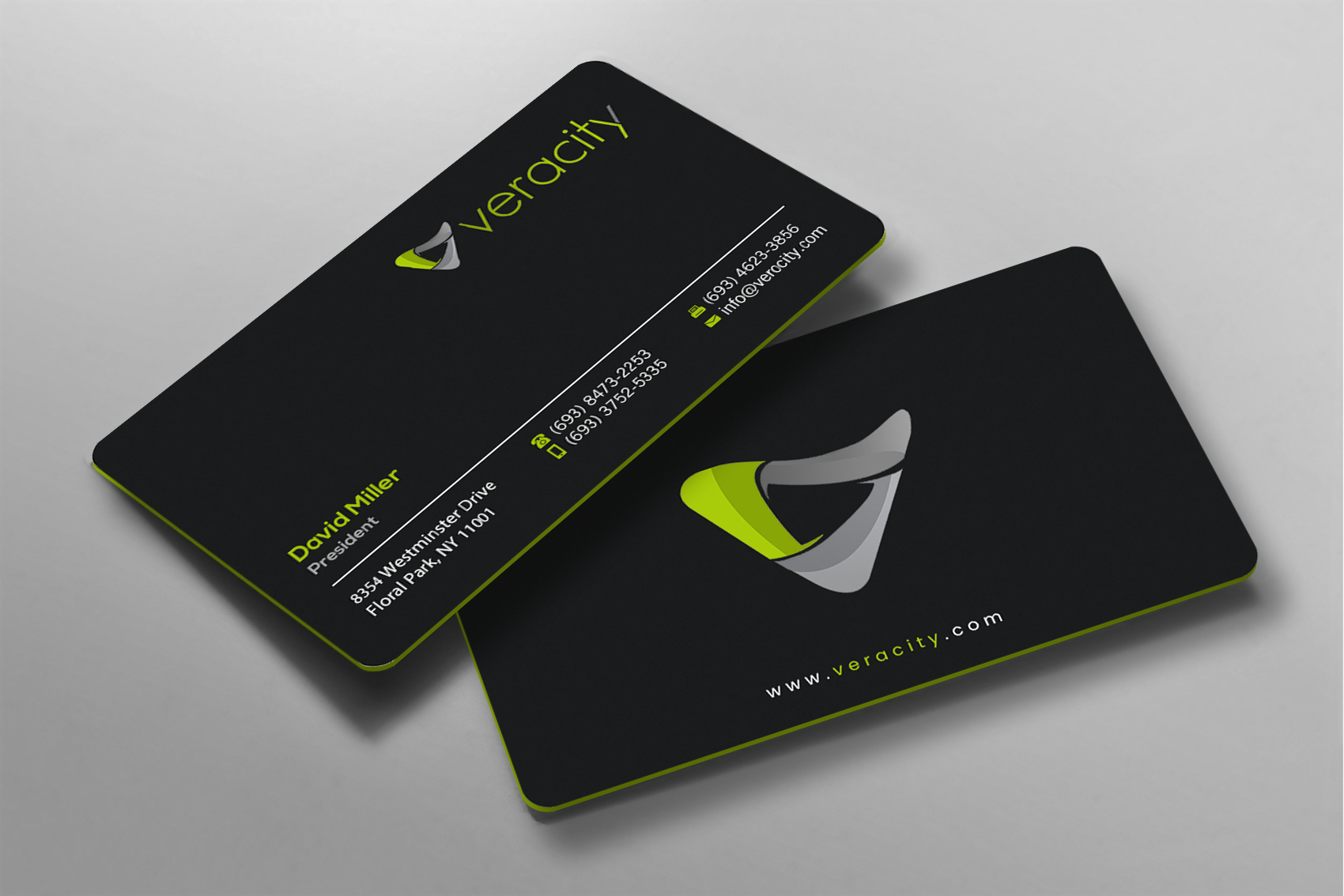 Business Card Design by Brand aid for veracity | Design #23420401