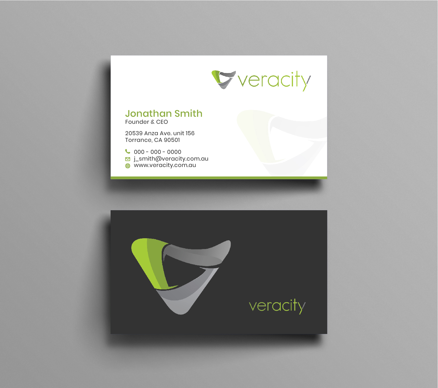 Business Card Design by Bold Pixels for veracity | Design #23424795