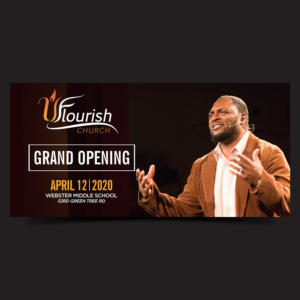 Grand Opening for Uflourish Church | Billboard Design by Designers Hub